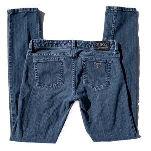 y2k low rise jeans dark wash slim fit guess size 27 cotton spandex